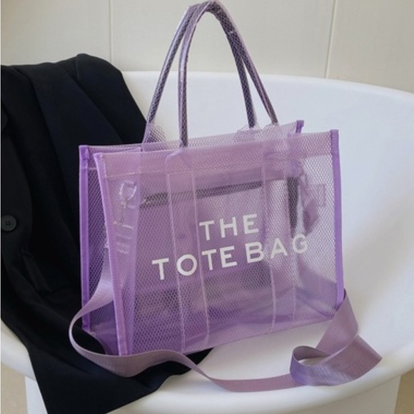 🆕 Zenana COLORFUL TRANSPARENT THE TOTE BAG W SHOULDER STRAP - Picture 4 of 5